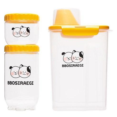 뽀시래기 반려동물 락앤락 사료보관통 3종 세트, 혼합색상, 1세트 - 사료보관통 | 쿠팡