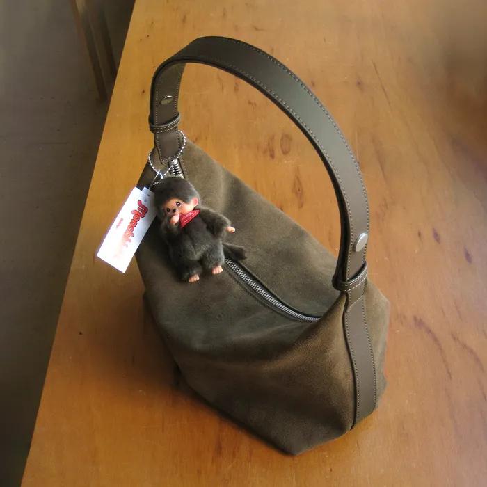 Recycled Suede Leather Bag (Khaki)