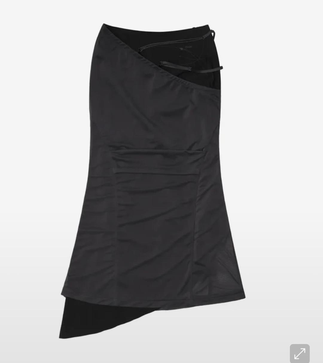 오호스 ojos Layered Mesh Strap Skirt black | 후루츠패밀리