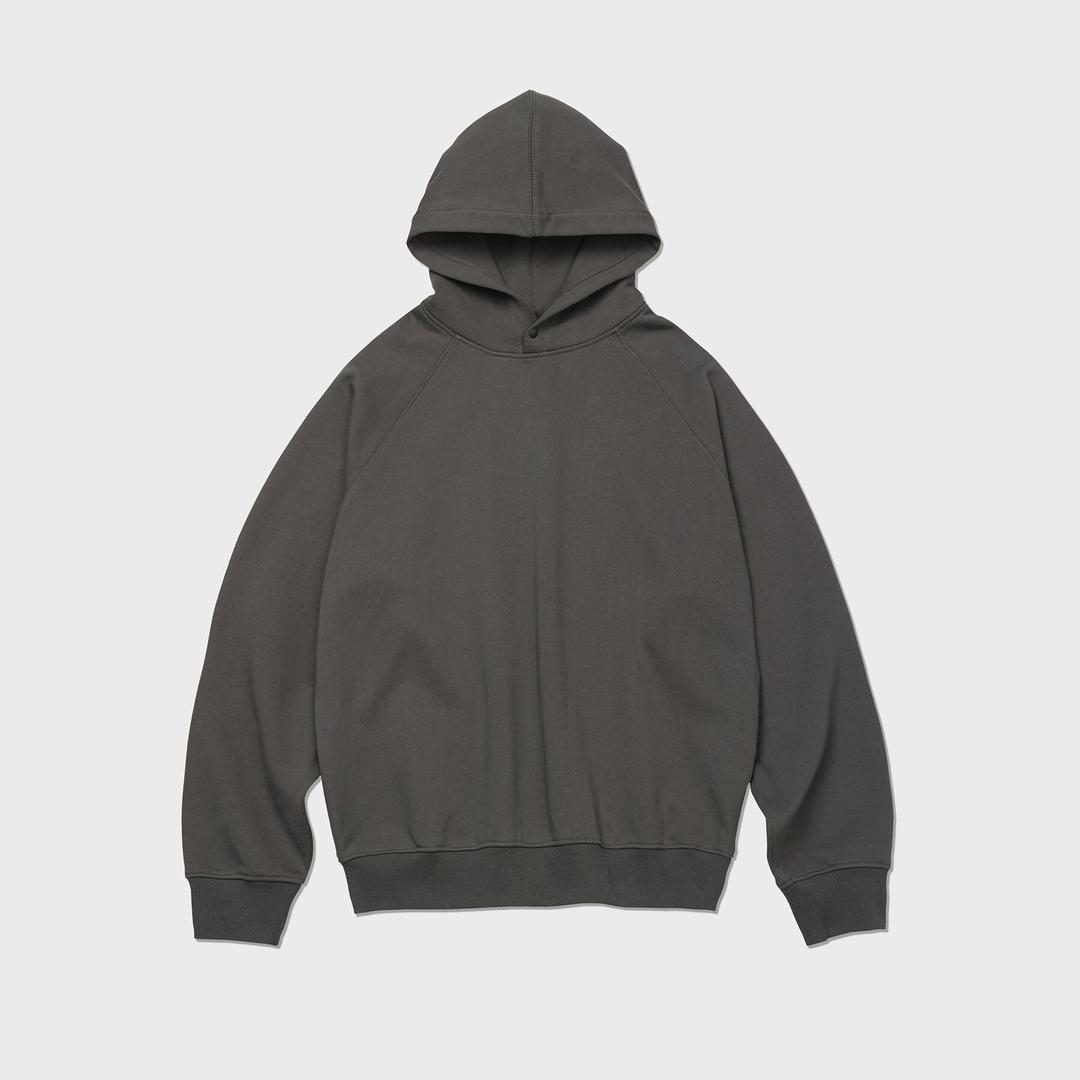RAGLAN SNAP HOODIE_VINTAGE CHARCOAL
