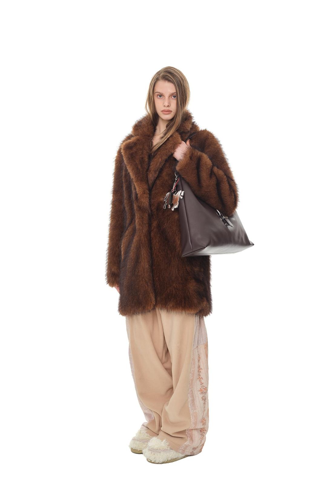 FLEECE PANEL SWEATPANTS (BEIGE)