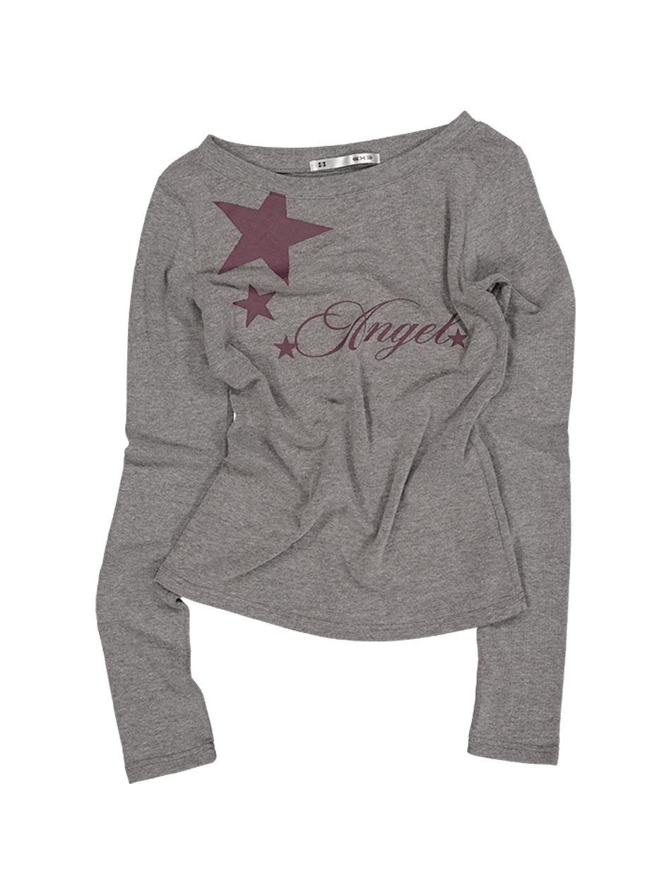 ANGEL BOATNECK TOP / GREY