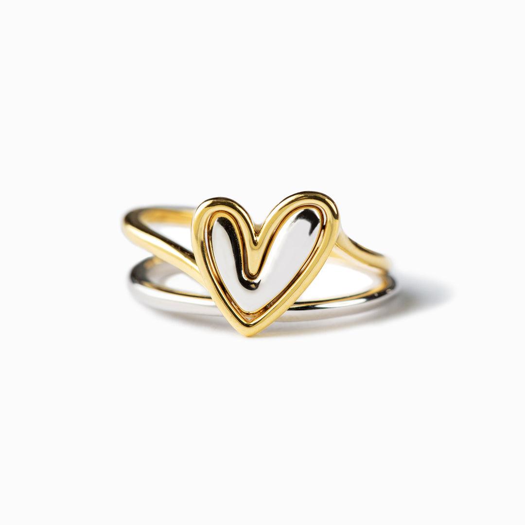 Self Love Layered Heart Ring - 5