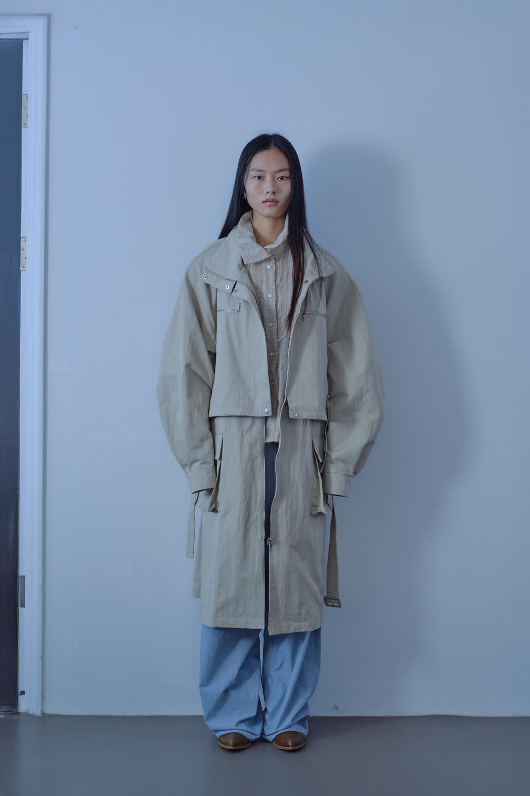 Hybrid High-Neck Trench Coat
