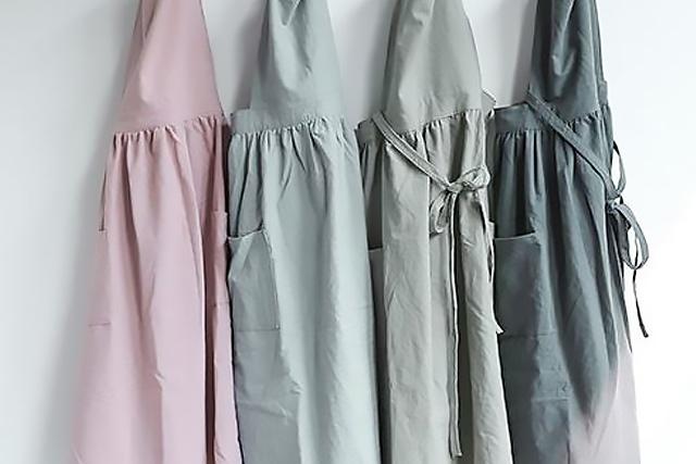 바리스타 파스텔 린넨 원피스 앞치마 7colors