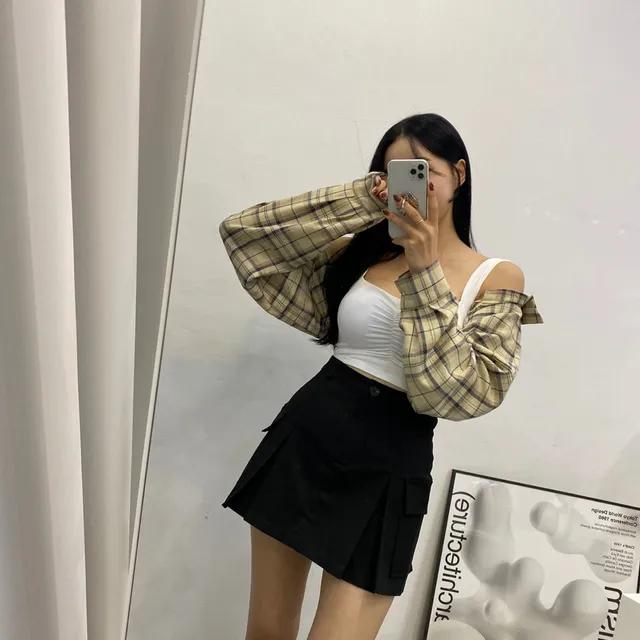 I 어반 체크 볼레로 남방2col