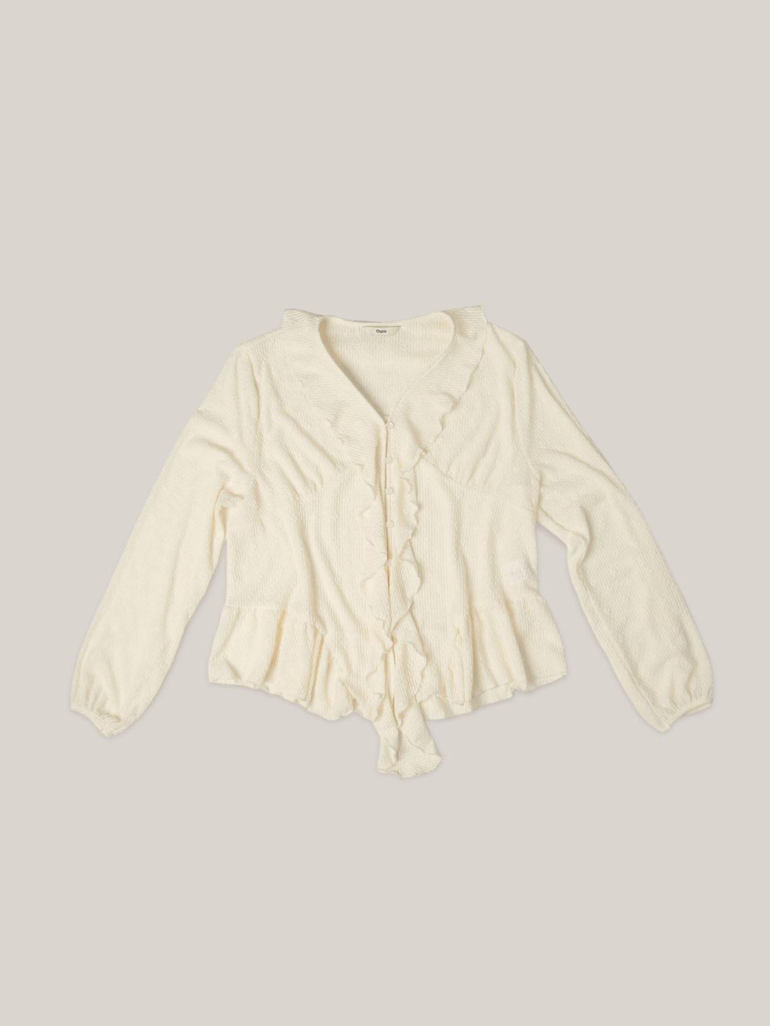 FLORAL JERSEY BLOUSE [ IVORY ]