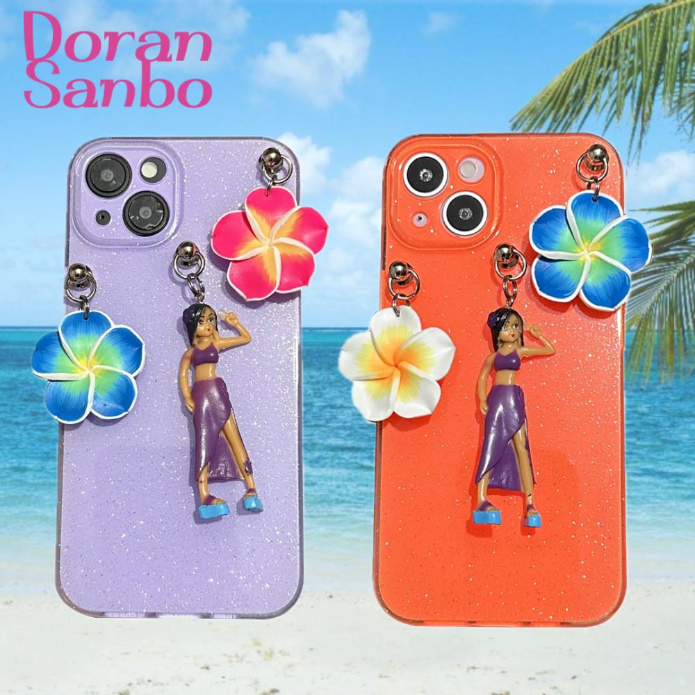 Hawaii glitter pendant phone case(2color) y2k 키치