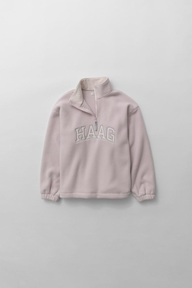 5th) half zip-up fleece (light pink)