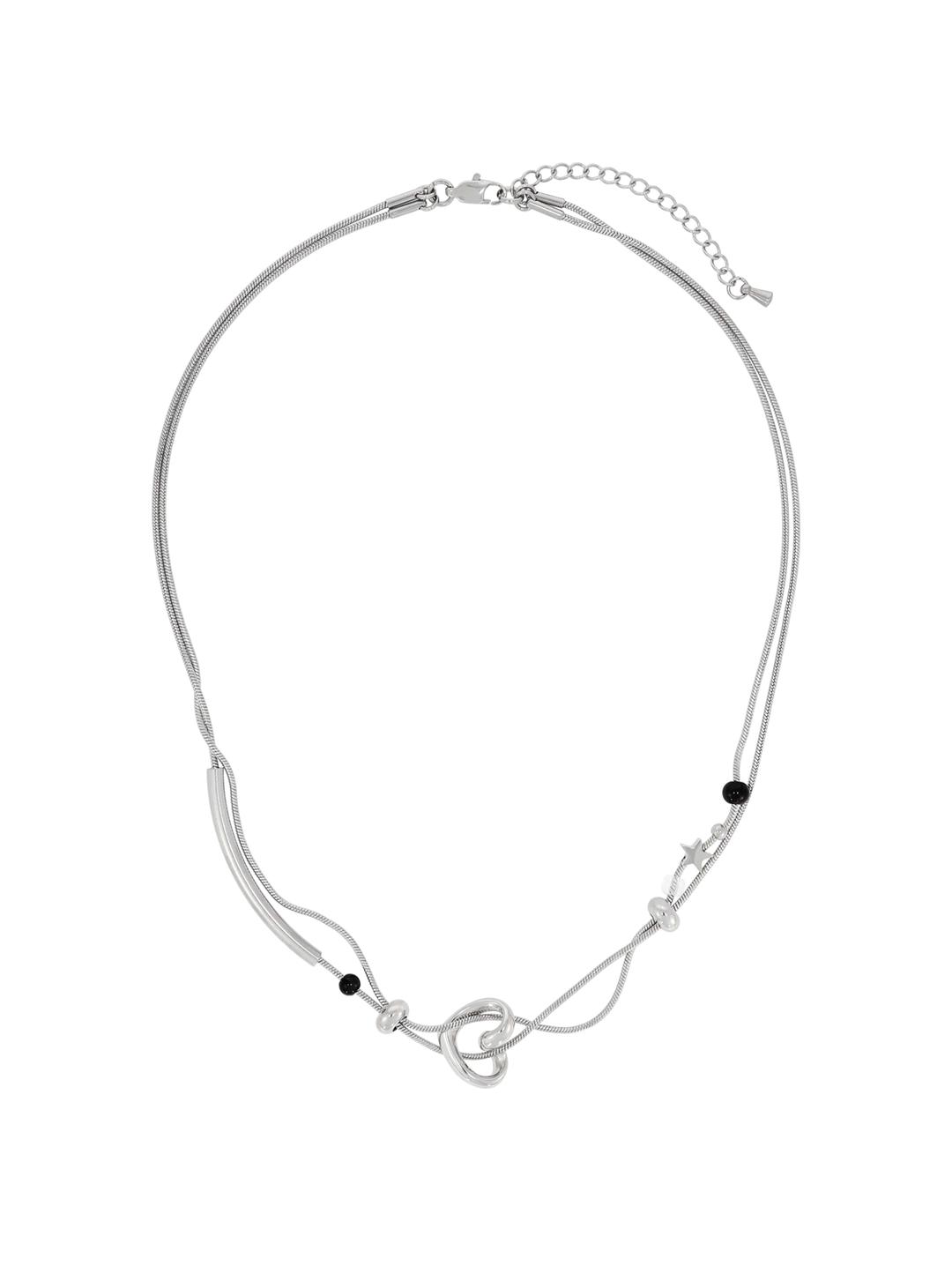 Wave heart star necklace