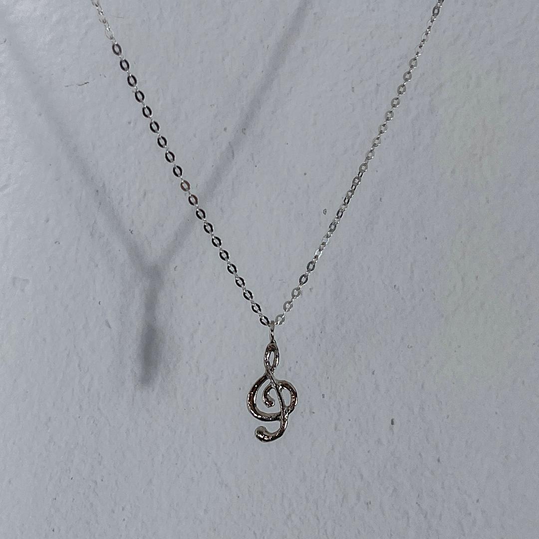 Silver Violin Necklace