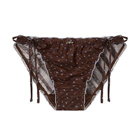 [내추럴하이틴] 도트 체크 탕가 팬티 MOSS BROWN EBWQF4T76M