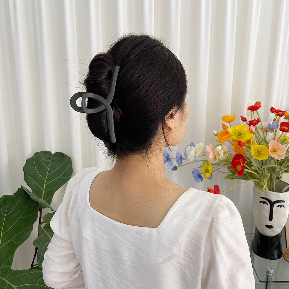 14cm 무광 꼬임 올림머리 헤어 집게핀