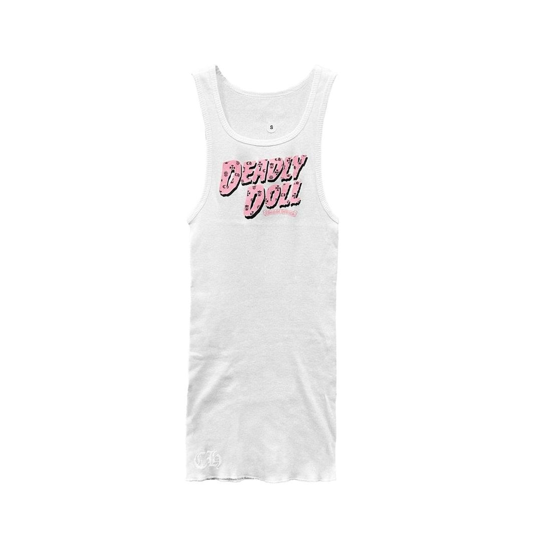 Chrome Hearts White Deadly Doll Tank Top Dress - S / White & Pink