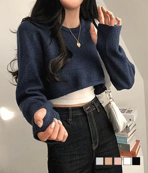 칠링 언발 워머 크롭 니트