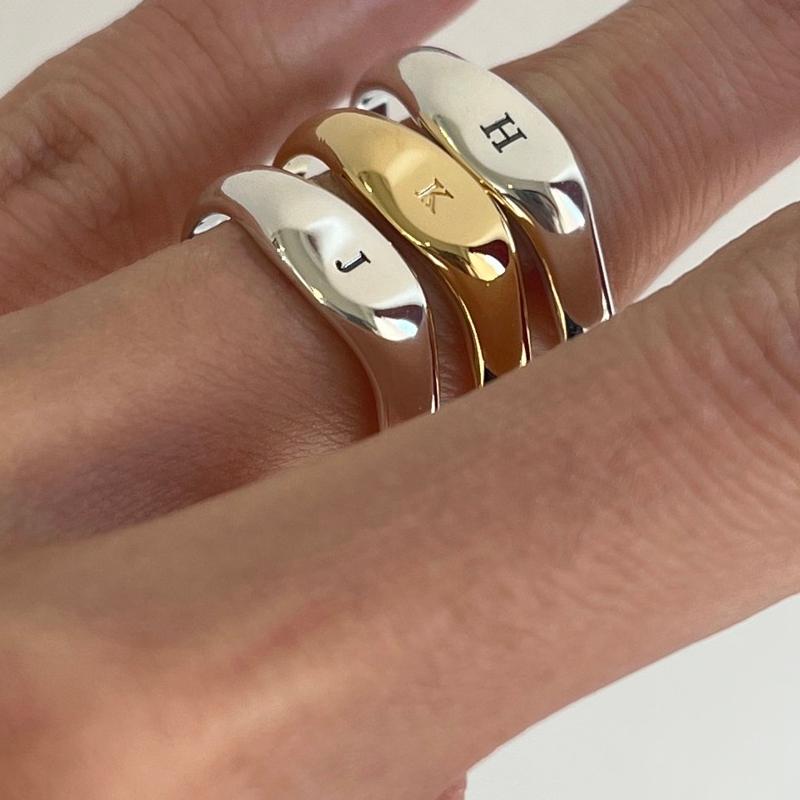 플로우 이니셜 링_silver925