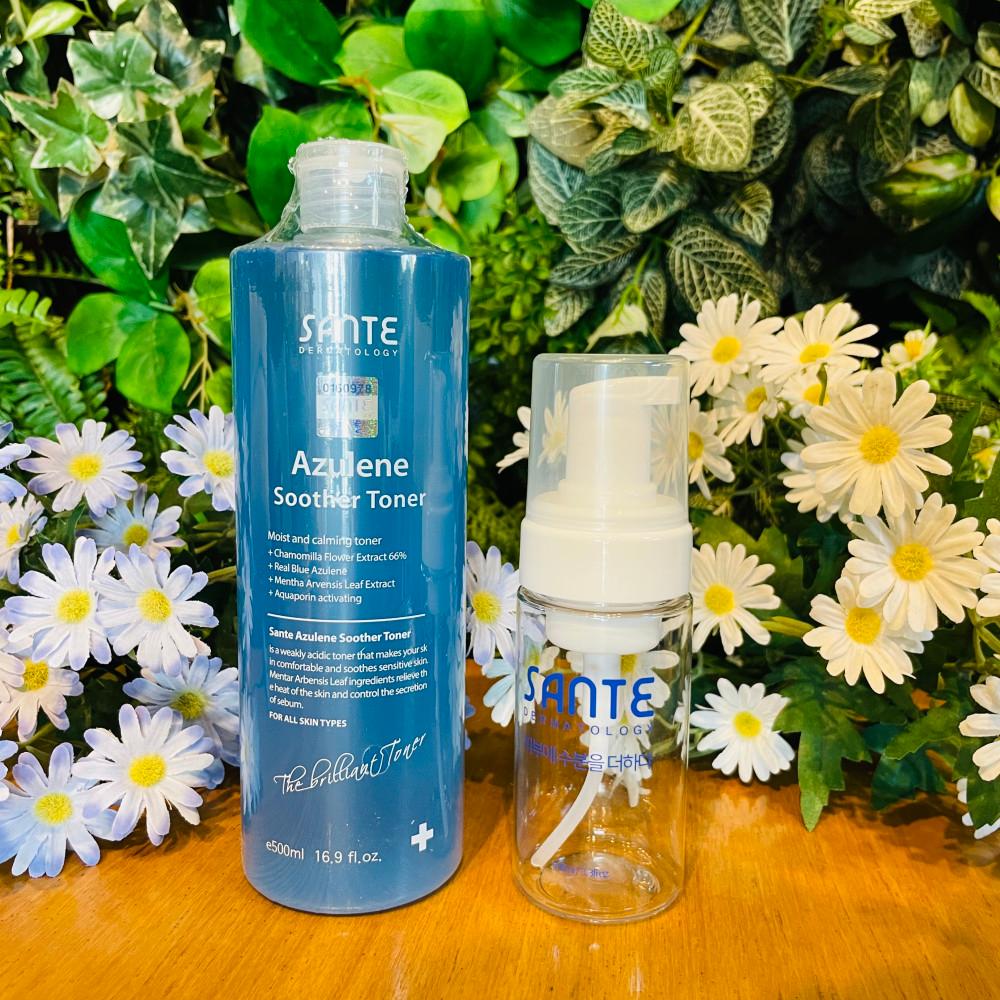 [상떼 거품용기 포함] 상떼 아줄렌 수더 토너 500ml+샘플Set