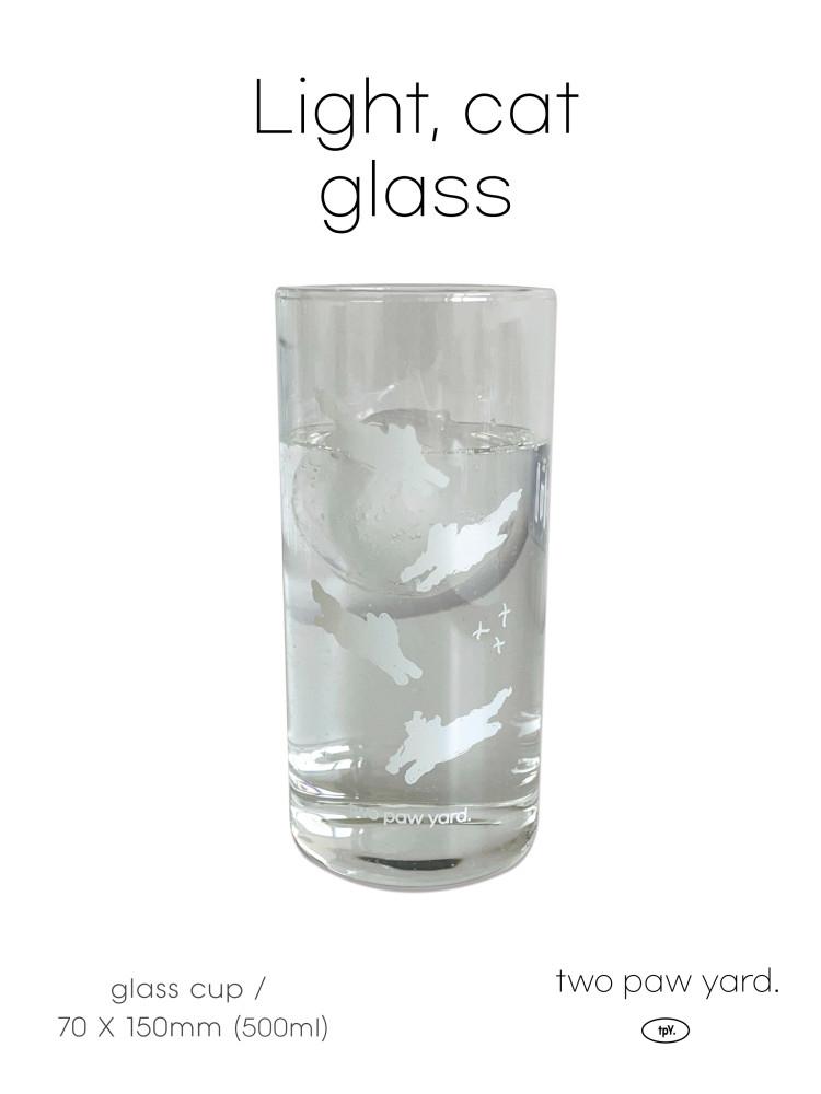 Light, cat glass cup