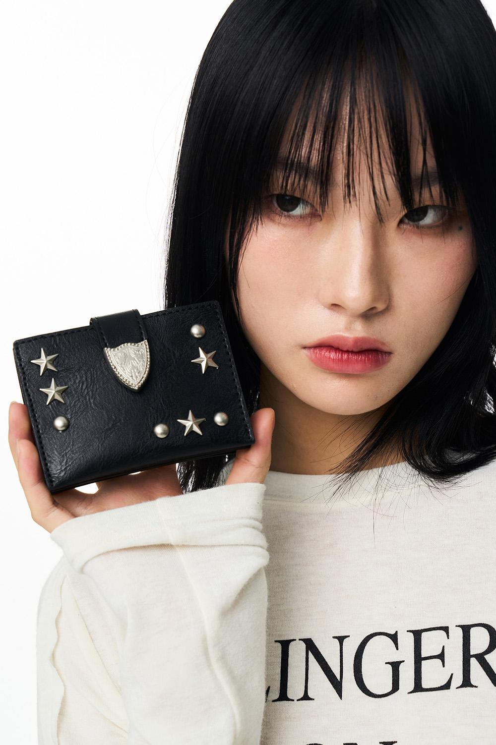 웨스턴 아코디언 카드 지갑 블랙