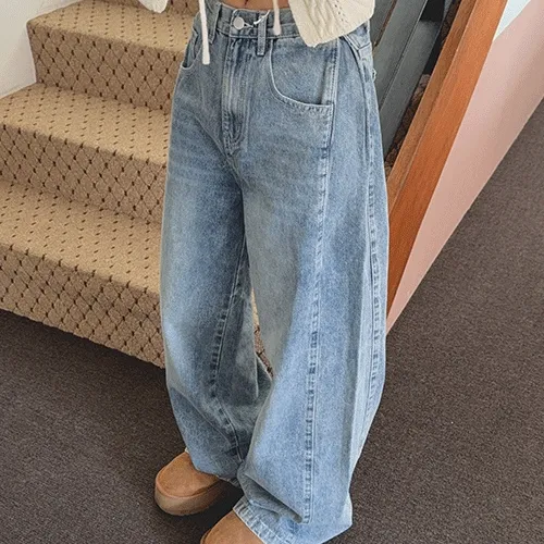 [봄신상🌷오늘출발🚀 MD추천👍🏻] [3기장/S-L] 노츠 사이드 핀턱 워싱 와이드 데님팬츠 (4color) 와이드팬츠/청바지/워싱데님/핀턱데님/데일리룩/연청/중청/숏/롱