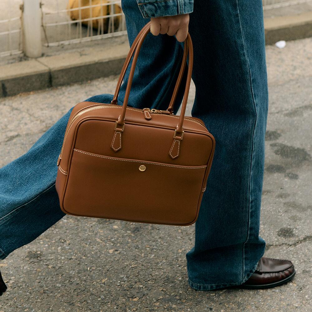 CLASSIC 28 LEATHER BAG TAN_UDBA5E201CM