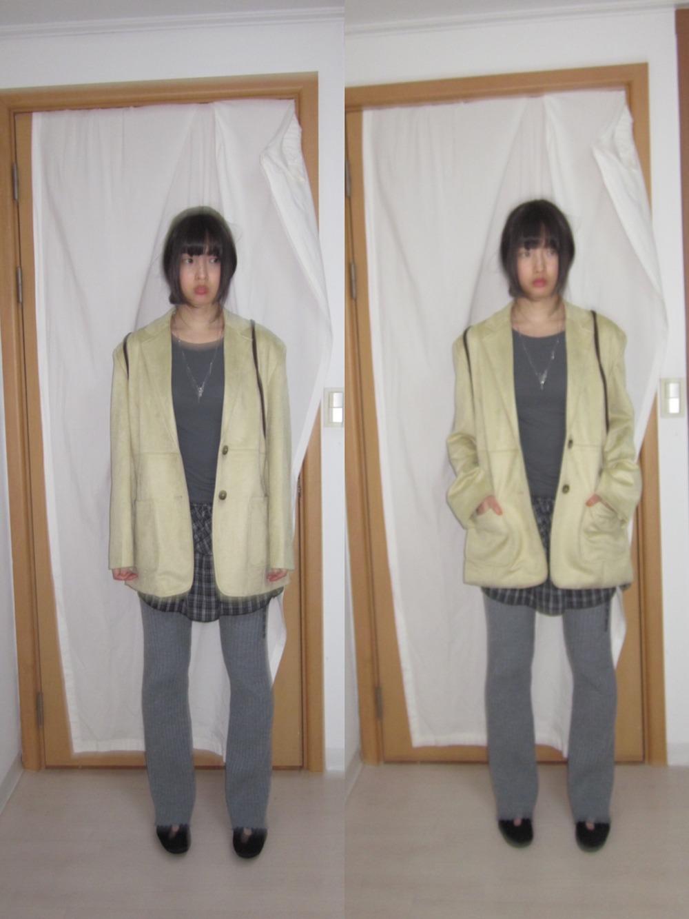 옐로우 스웨이드 자켓