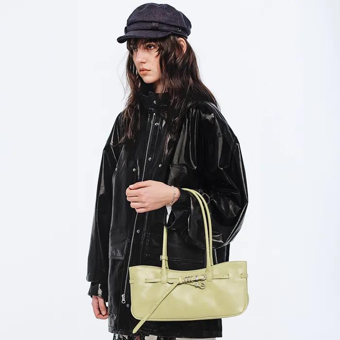 GRANDMA USED SHOULDER BAG_avocado pull-up