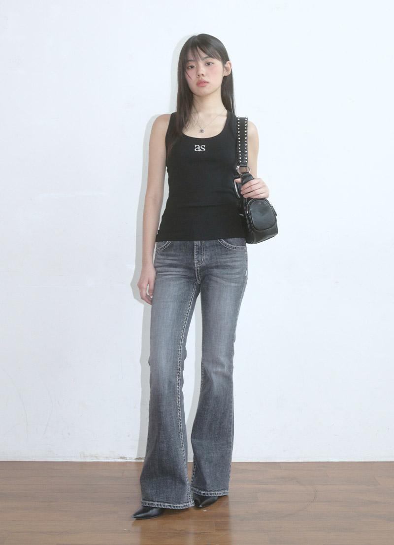LOE BOOTCUT PANTS / WASHED BLACK