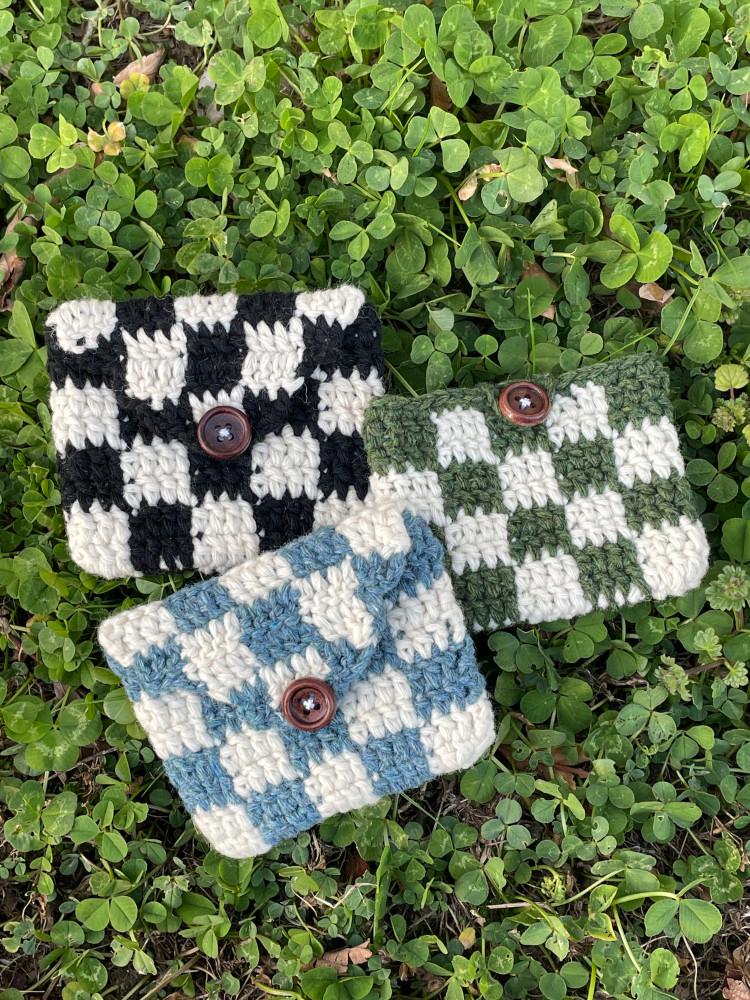 뜨둥_체커보드 뜨개카드지갑 핸드메이드 카드지갑