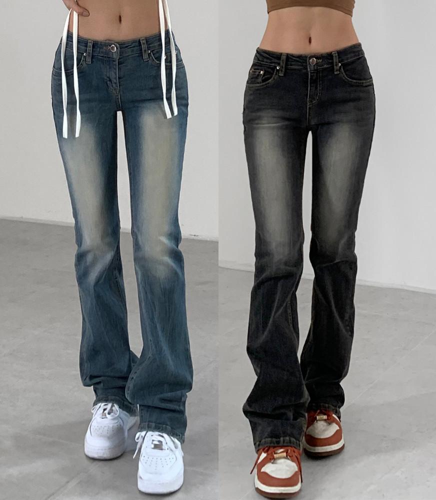 빈티지 로라이즈 부츠컷데님[중청/그레이]