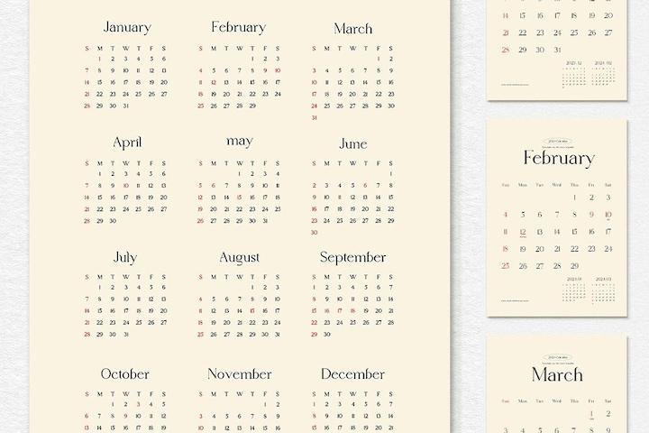 2025년 감성을 담은 모던달력 포스터 액자