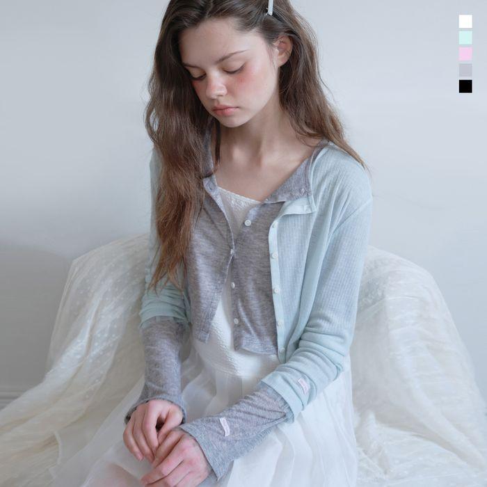 시어 리브드 가디건 6Color