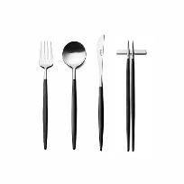 고아 블랙 디너스푼+디너포크+디너나이프+젓가락 세트(무료배송)