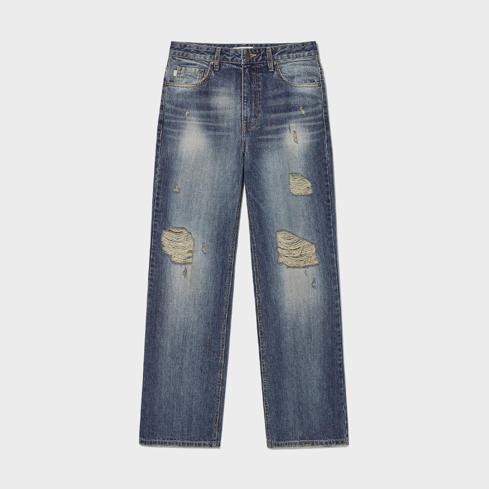 96 VINTAGE DAMAGED WASHING JEANS (DARK BLUE)