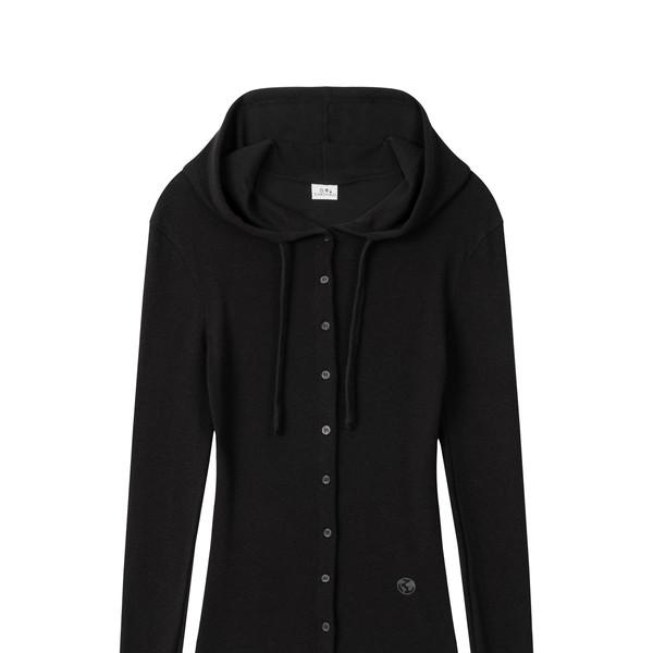 HOODIE WARMER CARDIGAN (BLACK)