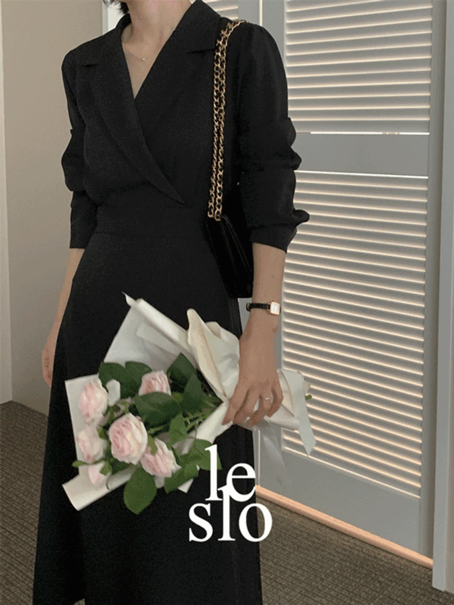 [하객룩🩷][키작녀][MADE]디헬 카라 랩 원피스[2color]