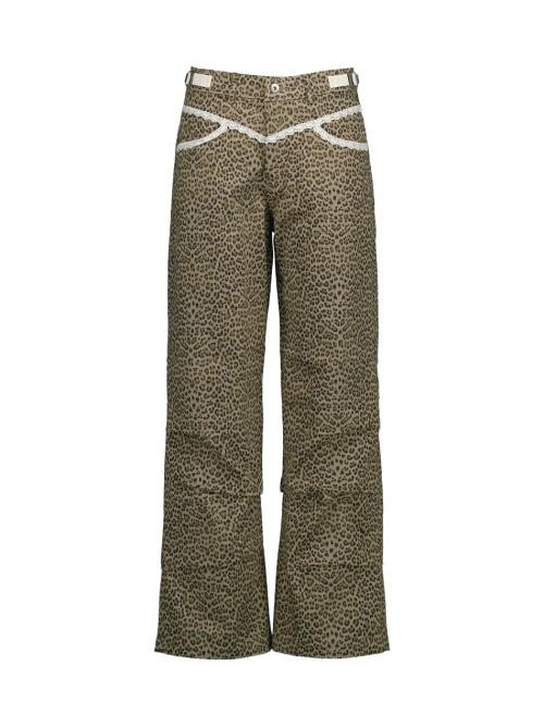 셋업이엑스이(SETUP-EXE)  LEOPARD LACE PANTS / BEIGE - 사이즈 & 후기 | 무신사