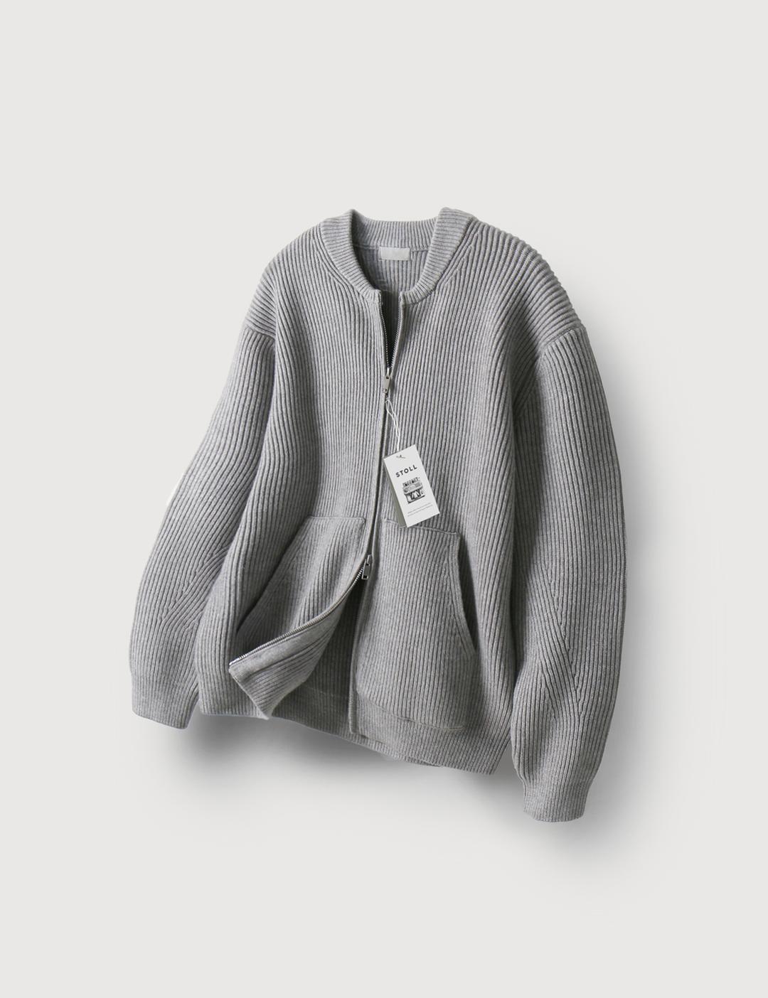 [MIS]  니쥬 포켓 라운드 니트 집업