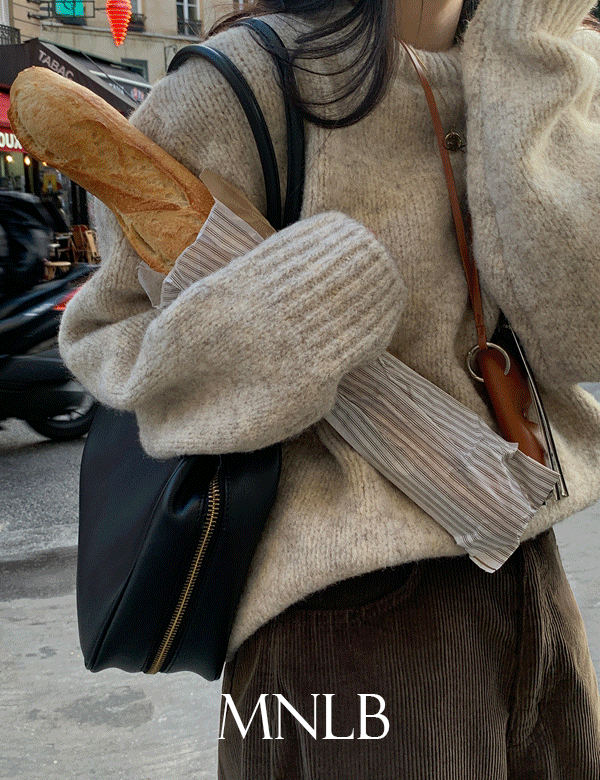 디어먼트 ❄️[4천장돌파/울니트/라운드넥/브이넥/직진배송][MNLB] 퐁당 루즈핏 빈티지 믹스톤 울 니트