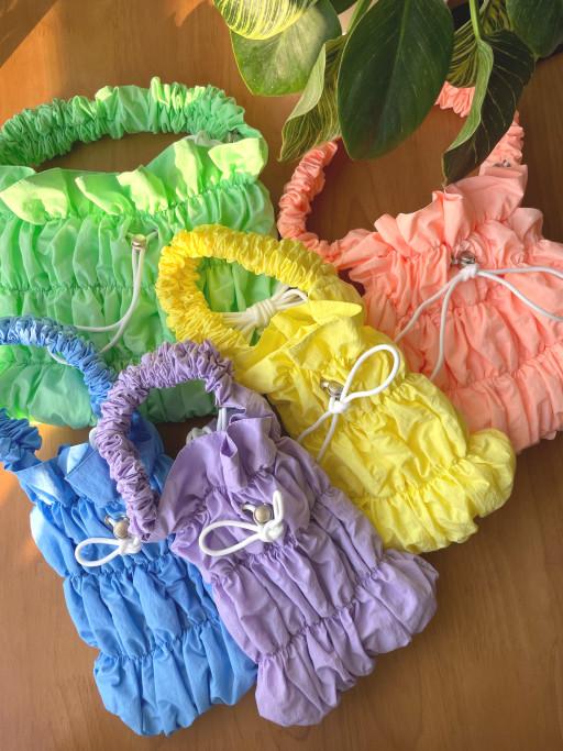 초경량 네온 컬러 two way 주름가방