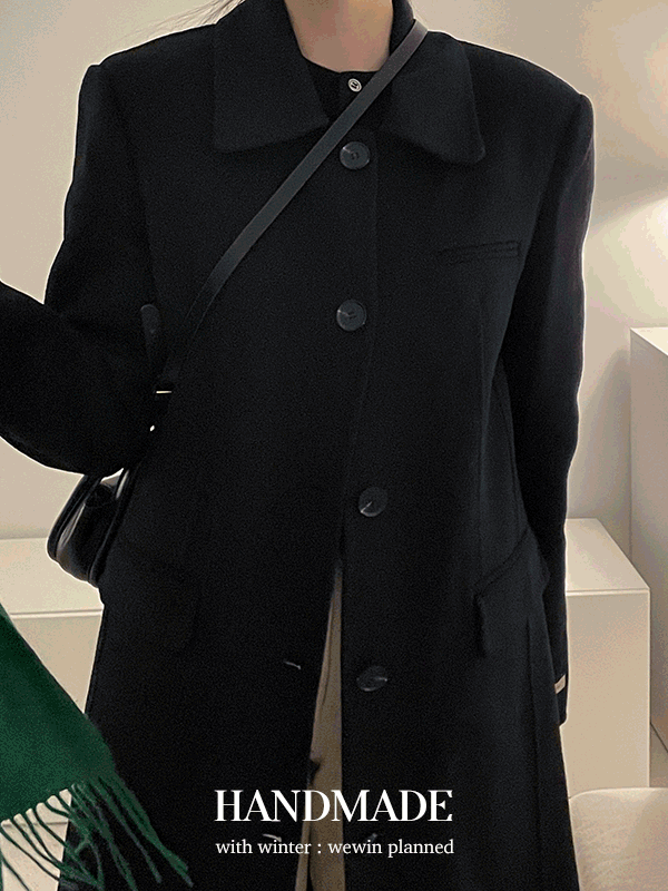 [핸드메이드/울90%] 플레제 핸드메이드 롱 코트 /2color