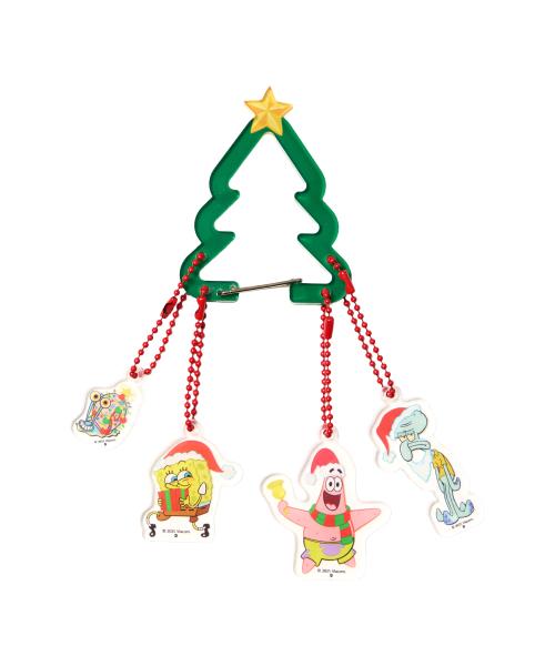 스폰지밥 크리스마스 트리 카라비너 키링