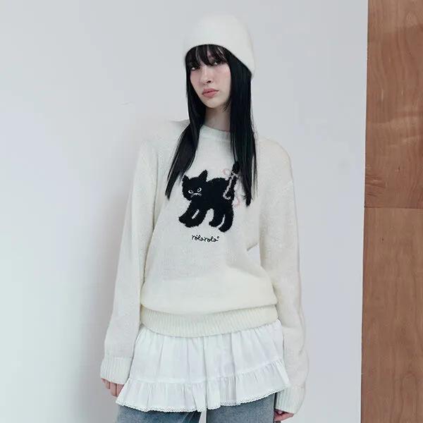 ROLA CAT FRIENDS JACQUARD KNIT IVORY