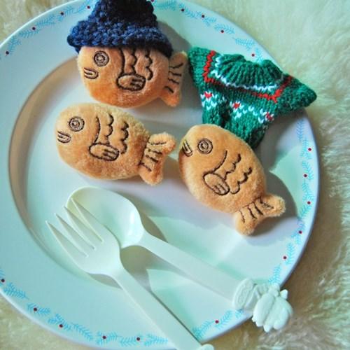 미니 붕어빵 브로치 뱃지