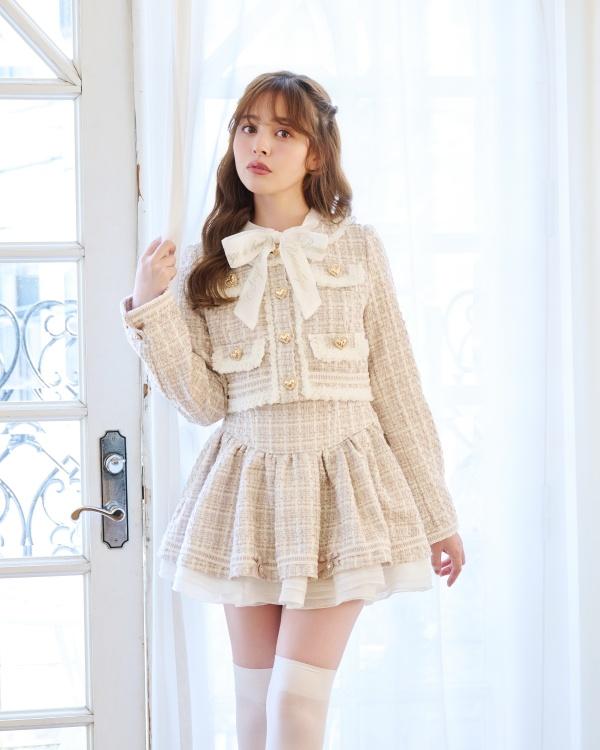 ツイードジャケットセットアップ