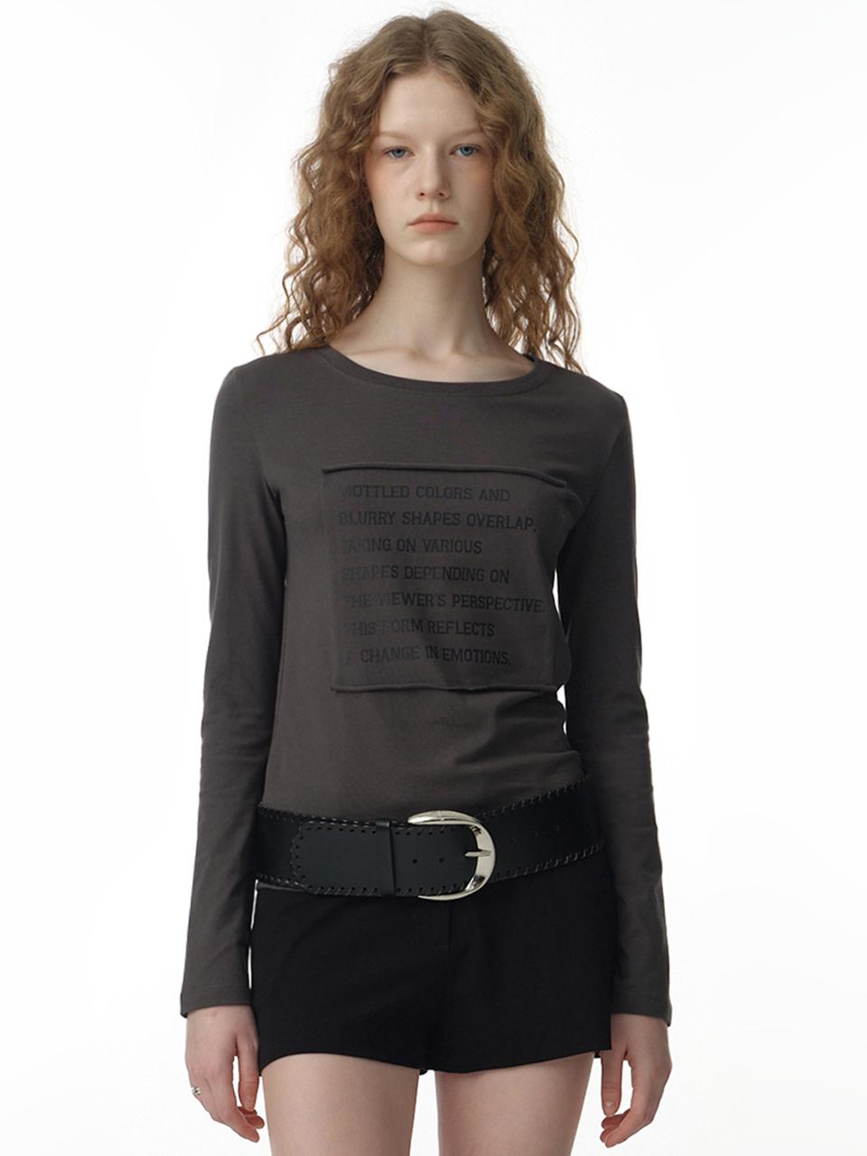 Layer Lettering T-Shirts [Charcoal]