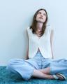 Apel v neck summer bookle vest - ivory