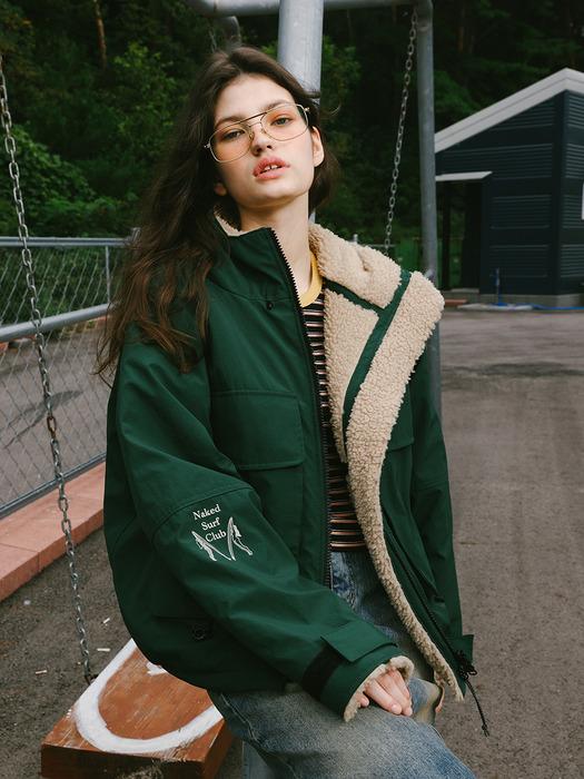 PET-Reversible Jumper (Forest Green+Beige)