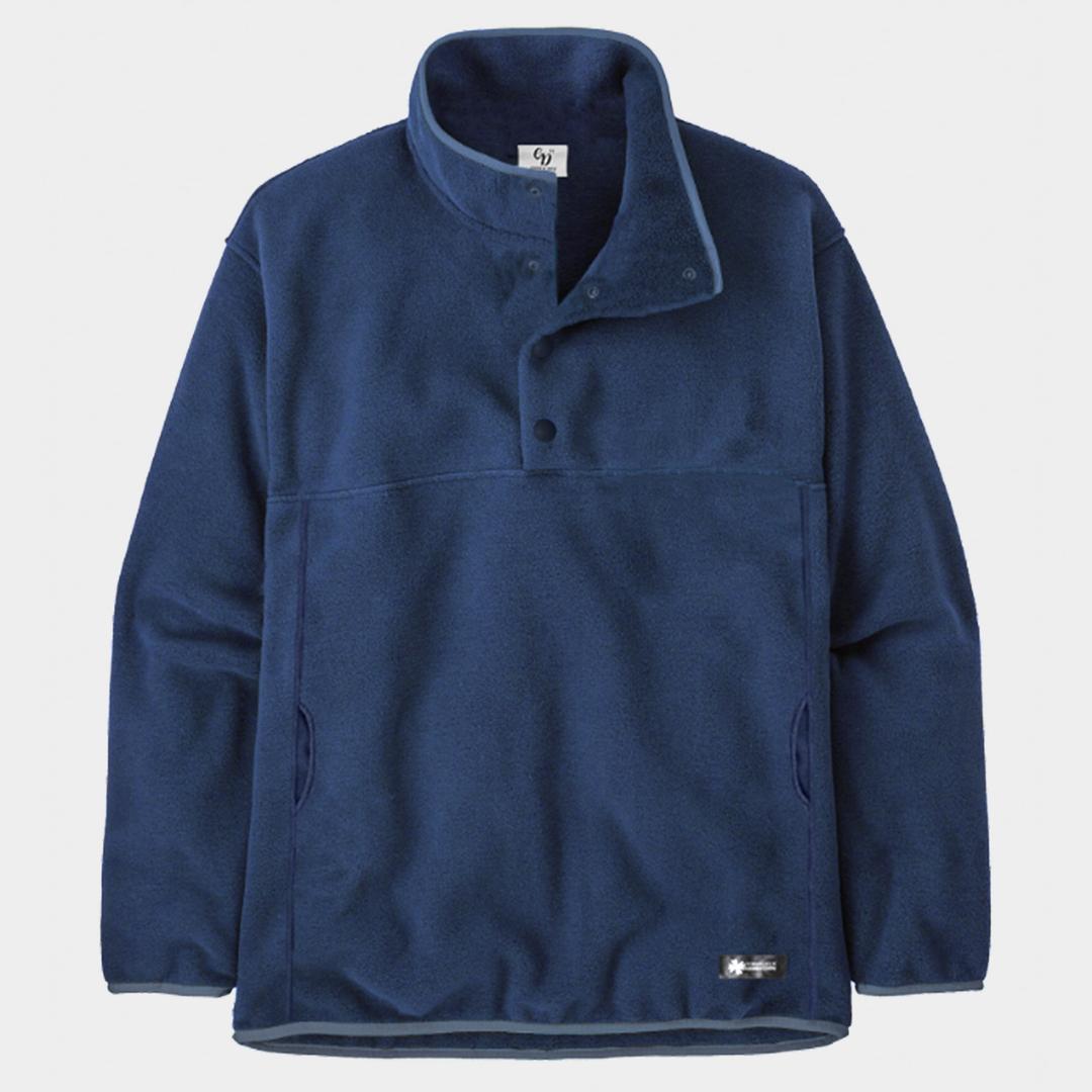 [11/25일 예약배송]  Colored Fleece Snap Half Zip-Up - Navy