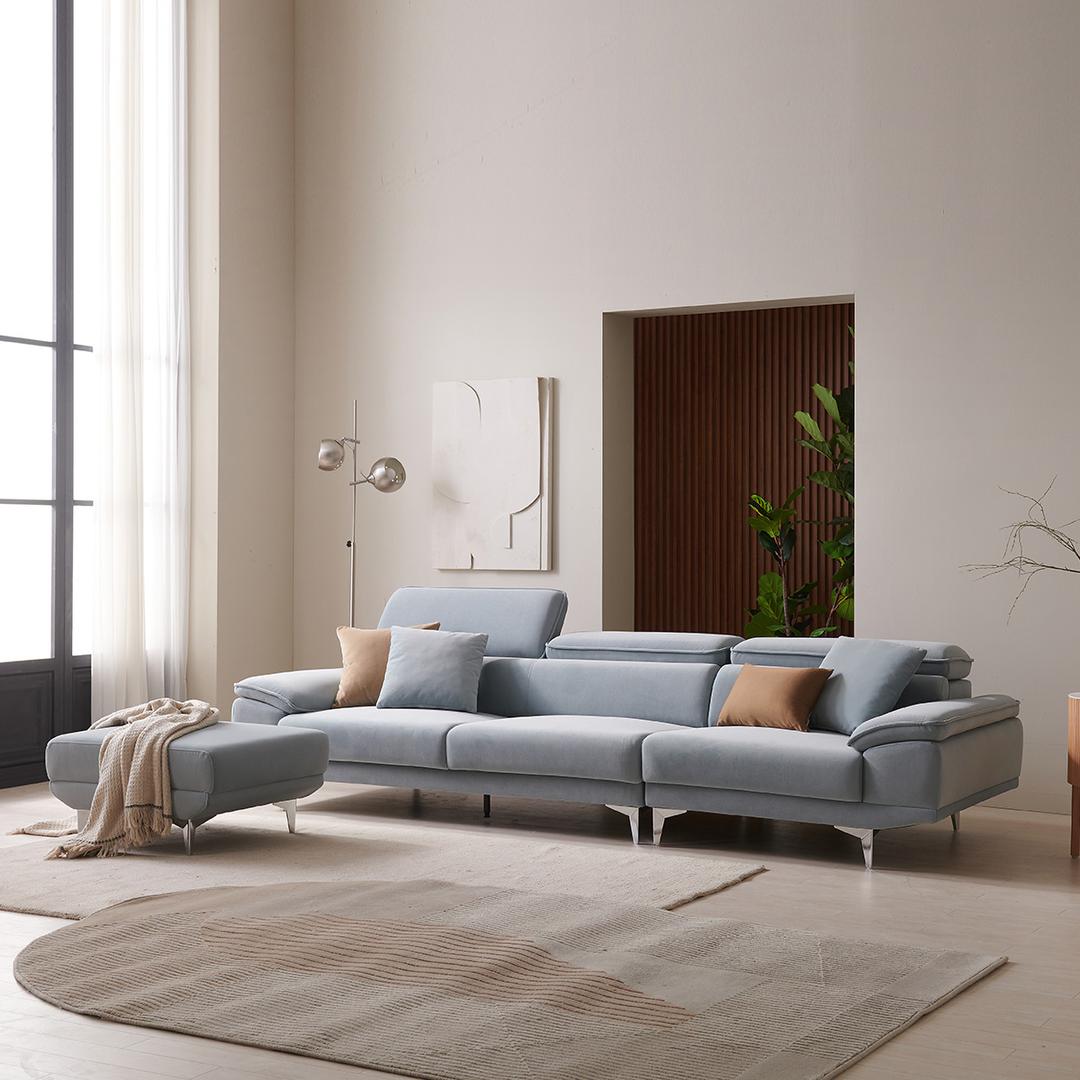 [특가행사상품] [조야패브릭] NEW 테오B) 4인용 기능성 패브릭 소파(스툴추가구매)